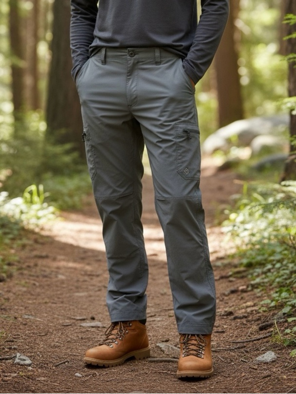 Tilley Men’s Grey Cargo Travel Pants 30x30 Lightweight Stretch Hiking Outdoor